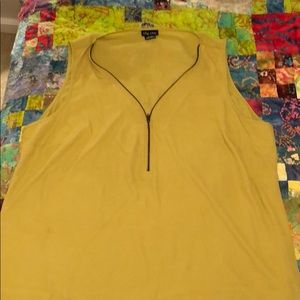Yellow City Chic (22) sleeveless blouse with zip.